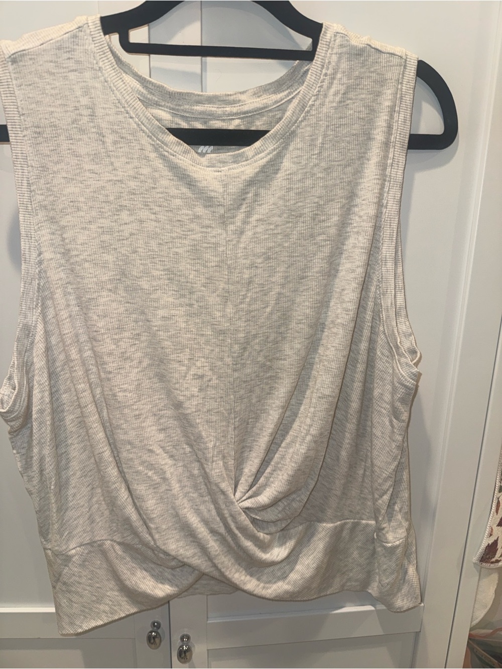 all in motion Heathered Cream Twist-Front Sleeveless Tank